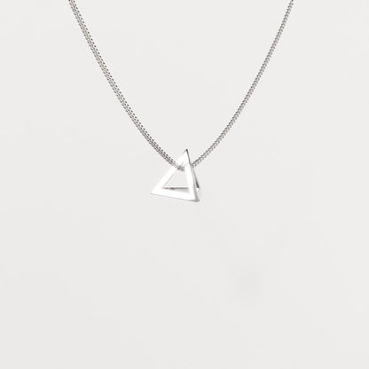 Tetrahedron Silver Pendant - Geometric Jewelry