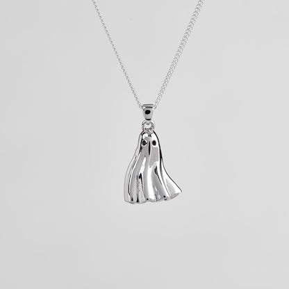 Ghost Silver Pendant - Spooky Jewelry