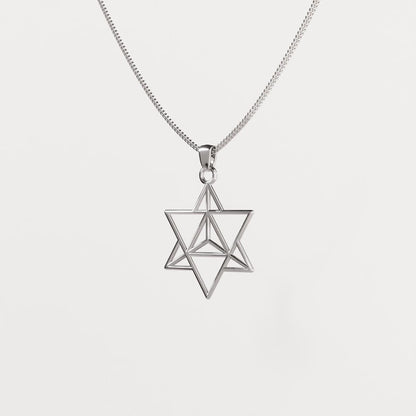 Tetrahedron Silver Pendant - Geometric Jewelry