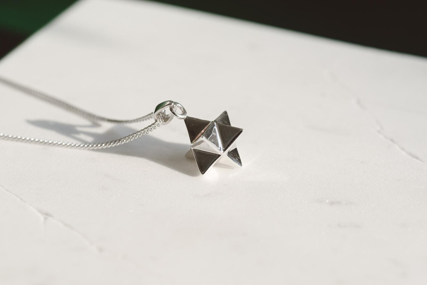 Tetrahedron 2 Silver Pendant - Geometric Jewelry
