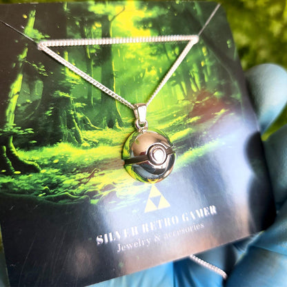 Pokeball Silver Pendant - Pokemon Jewelry