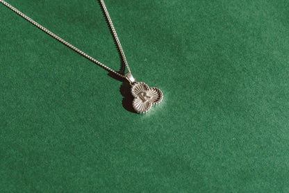 Trefoil Shaped Initial Silver Pendant - Customized Initial Jewelry