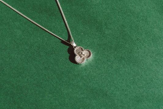 Trefoil Shaped Initial Silver Pendant | Customized Initial Jewelry