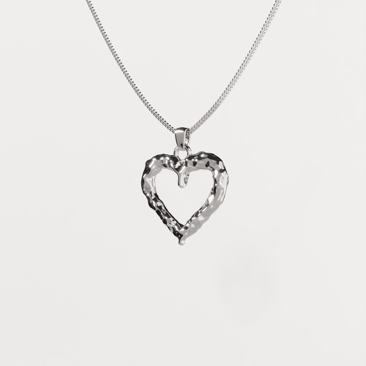 Silver Heart Silver Pendant - Minimalist Jewelry