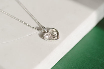 Heart Shaped Initial Silver Pendant - Customized Initial Jewelry