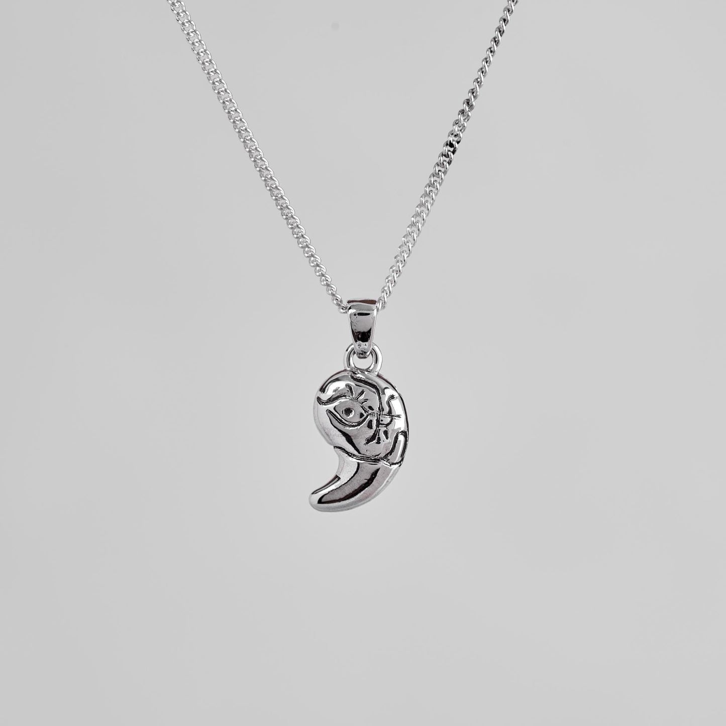 Zonai Sacred Stone of Darkness Silver Pendant - Zelda Jewelry