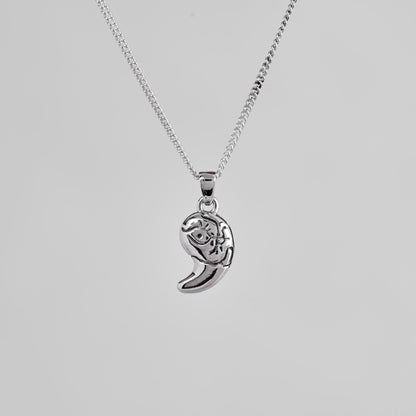 Zonai Sacred Stone of Darkness Silver Pendant - Zelda Jewelry