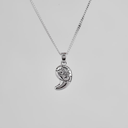 Zonai Sacred Stone of Darkness Silver Pendant | Zelda Jewelry