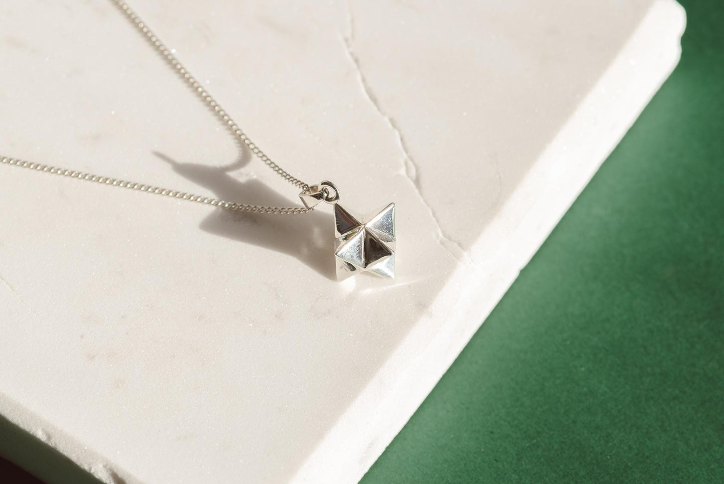 Tetrahedron 2 Silver Pendant - Geometric Jewelry