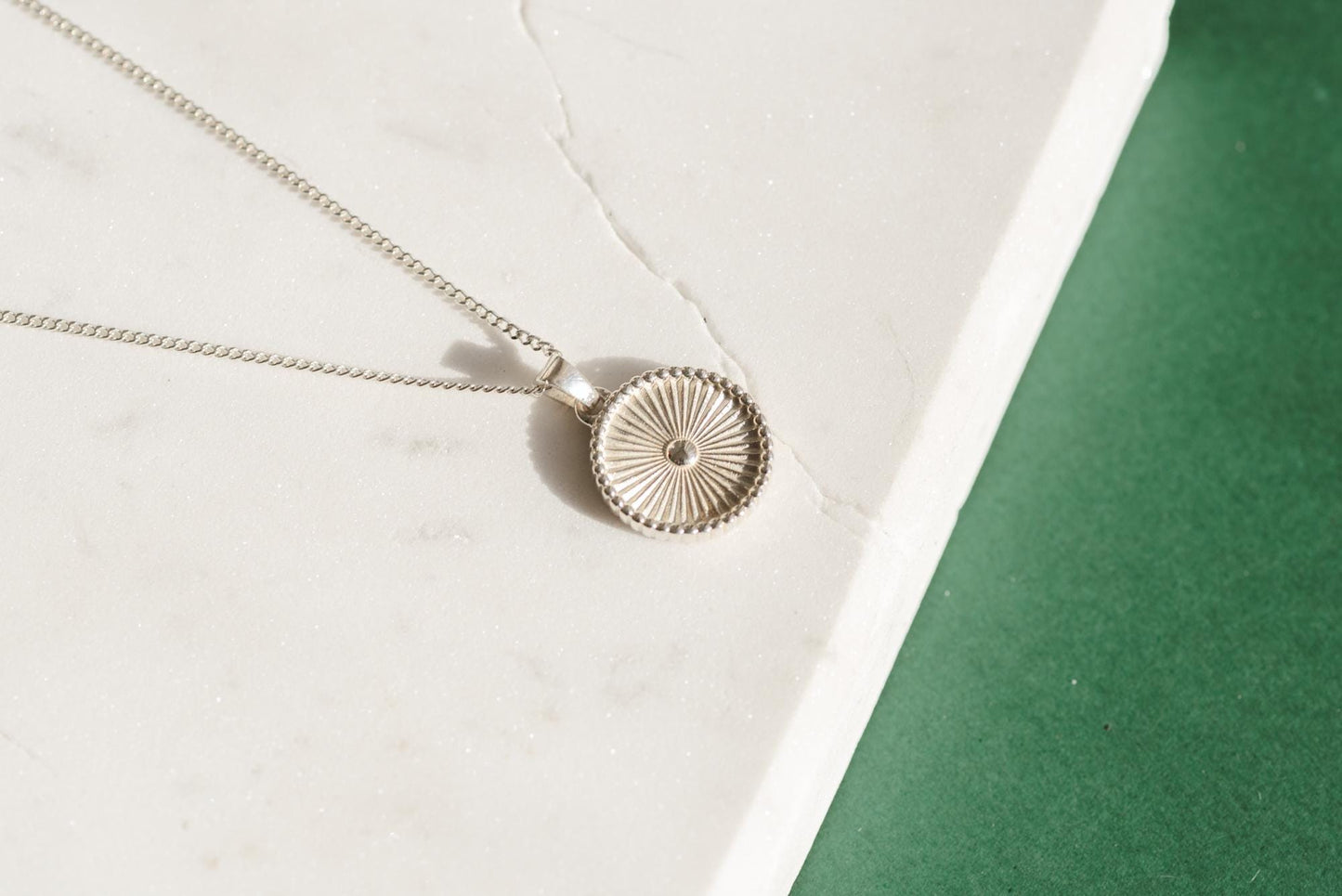 Circle Shaped Initial Silver Pendant - Customized Initial Jewelry