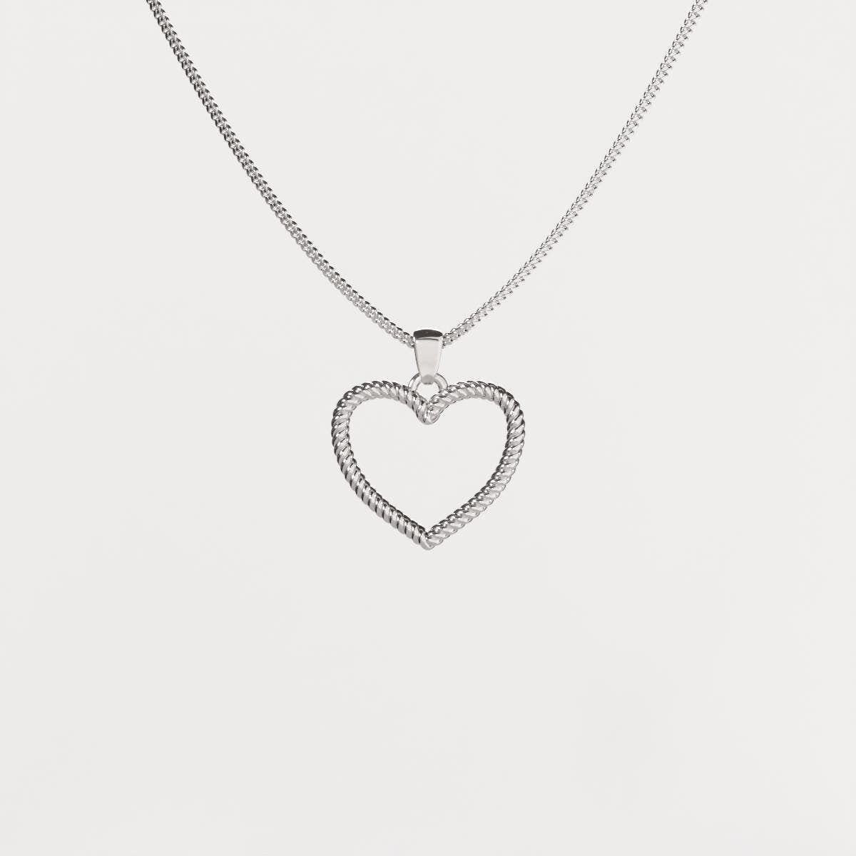 Silver Heart Silver Pendant - Minimalist Jewelry