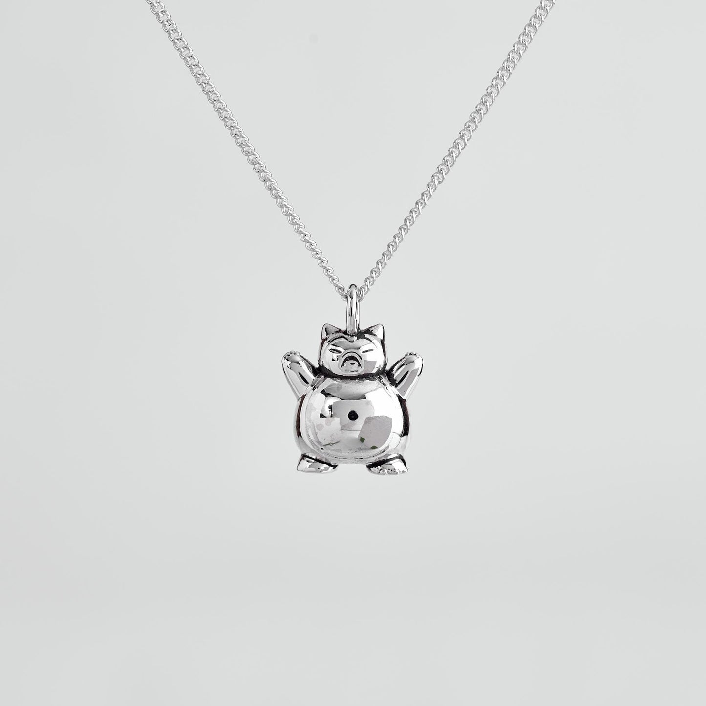 Snorlax Silver Pendant - Pokemon Jewelry