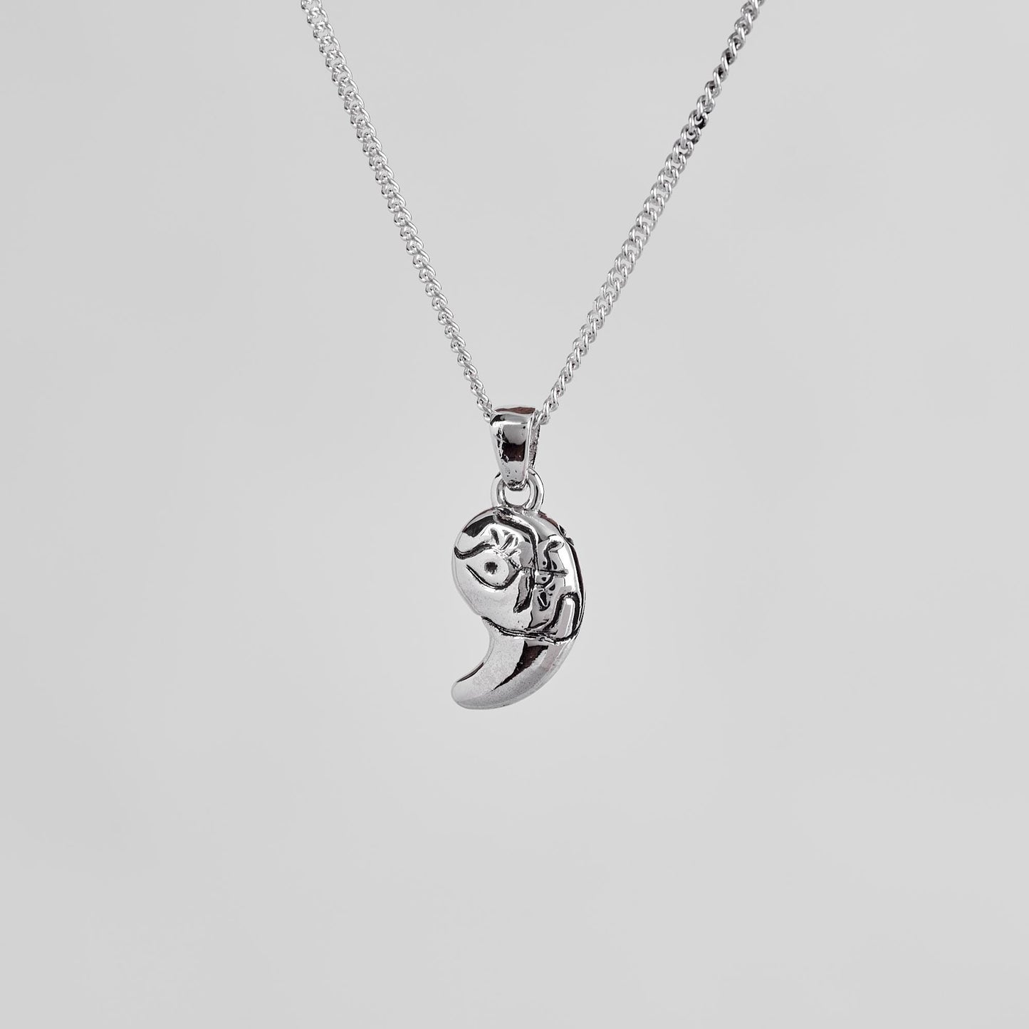 Zonai Sacred Stone of Darkness Silver Pendant - Zelda Jewelry