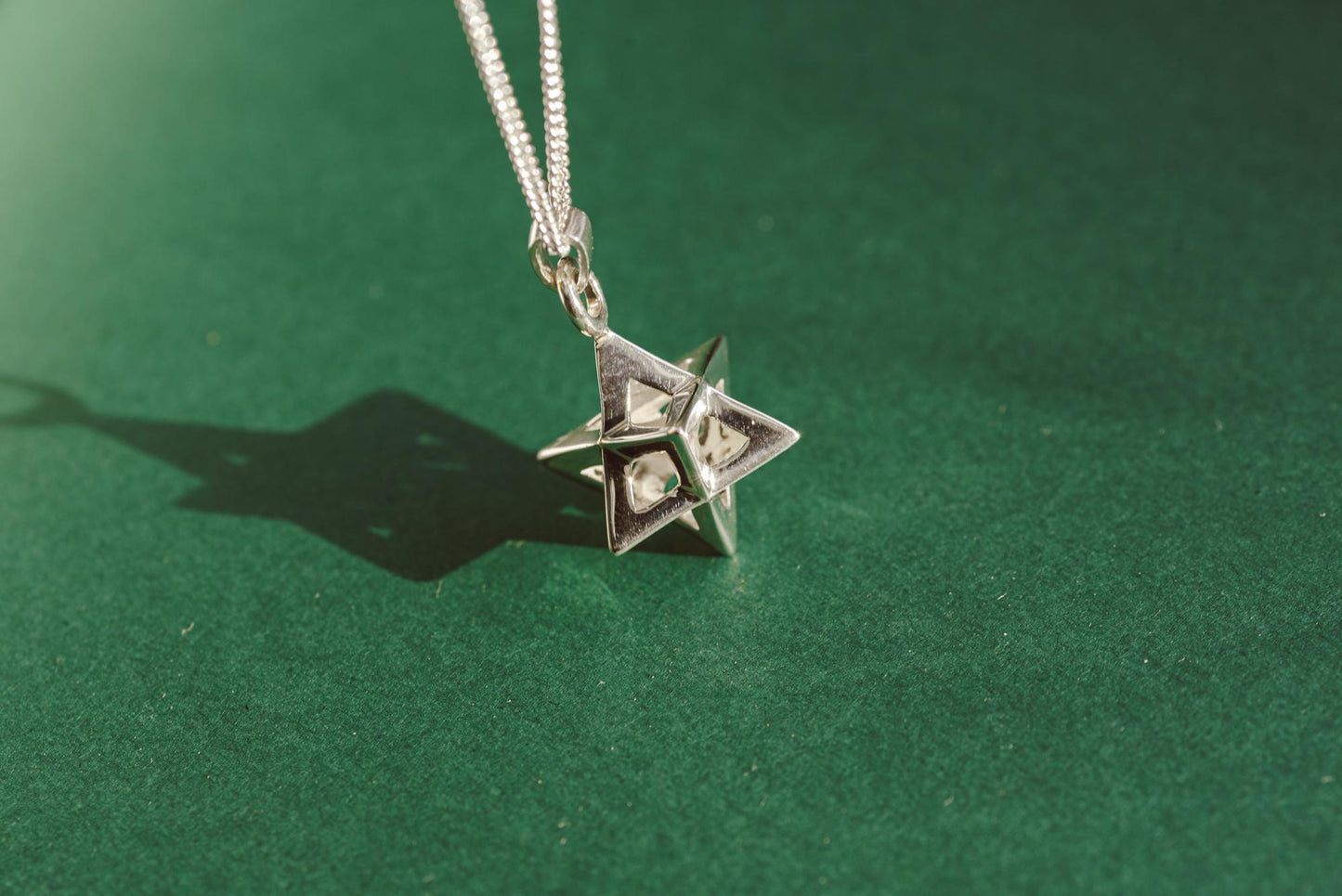 Tetrahedron Silver Pendant - Geometric Jewelry