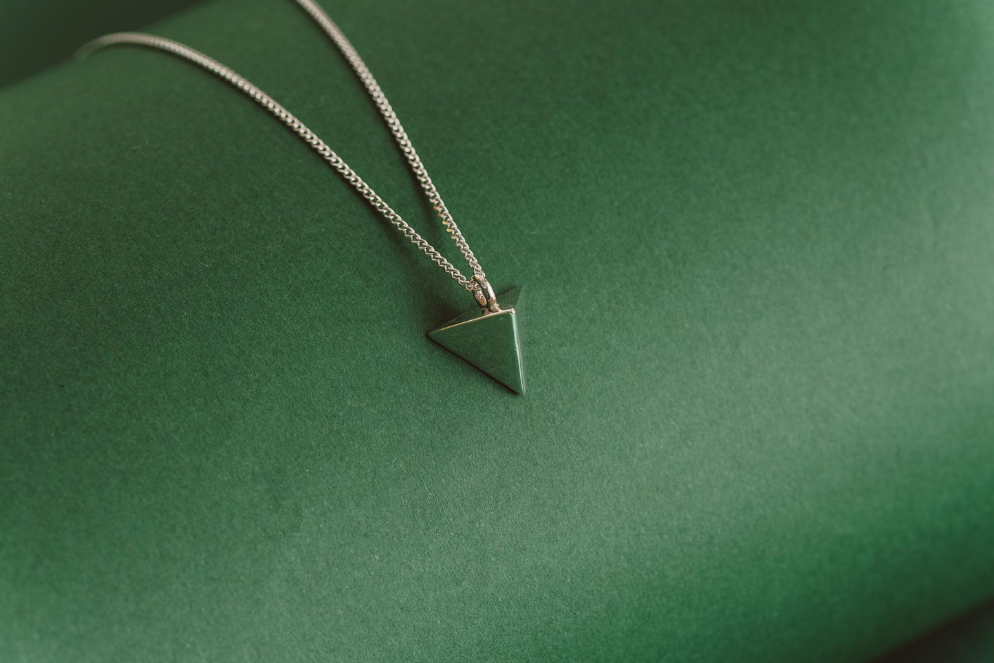 Tetrahedron Silver Pendant - Geometric Jewelry