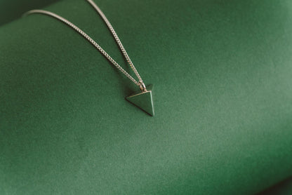 Tetrahedron Silver Pendant - Geometric Jewelry
