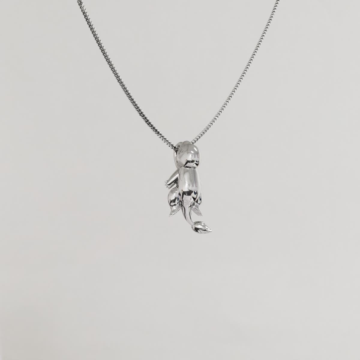 Charmander Sleeping Silver Pendant - Pokemon Jewelry