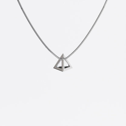 Tetrahedron Silver Pendant - Geometric Jewelry