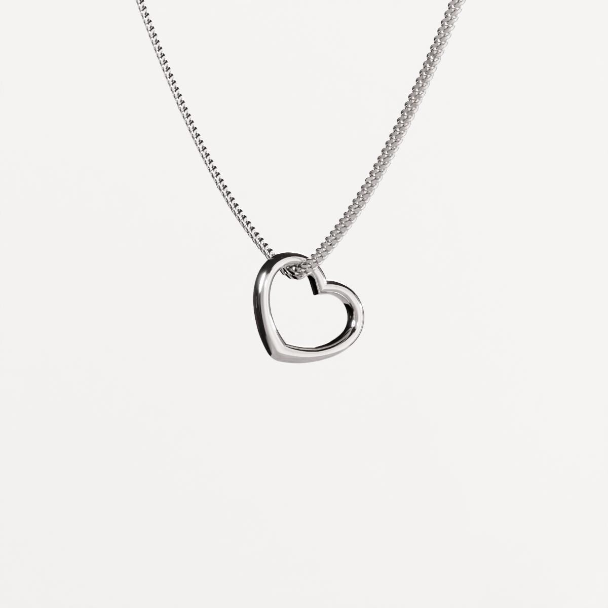 Open Heart Silver Pendant - Minimalist Jewelry