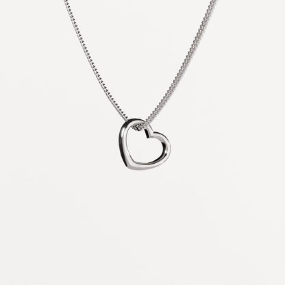 Open Heart Silver Pendant - Minimalist Jewelry