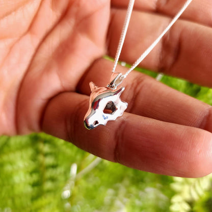 Cubone Skull Silver Pendant - Pokemon Jewelry