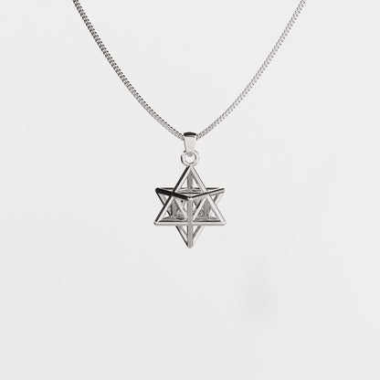 Tetrahedron Silver Pendant - Geometric Jewelry