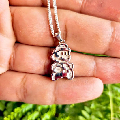 Mario Bros 3 Silver Pendant - Super Mario Jewelry