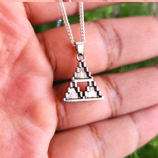 Triforce Pixel Silver Pendant | Zelda Jewelry