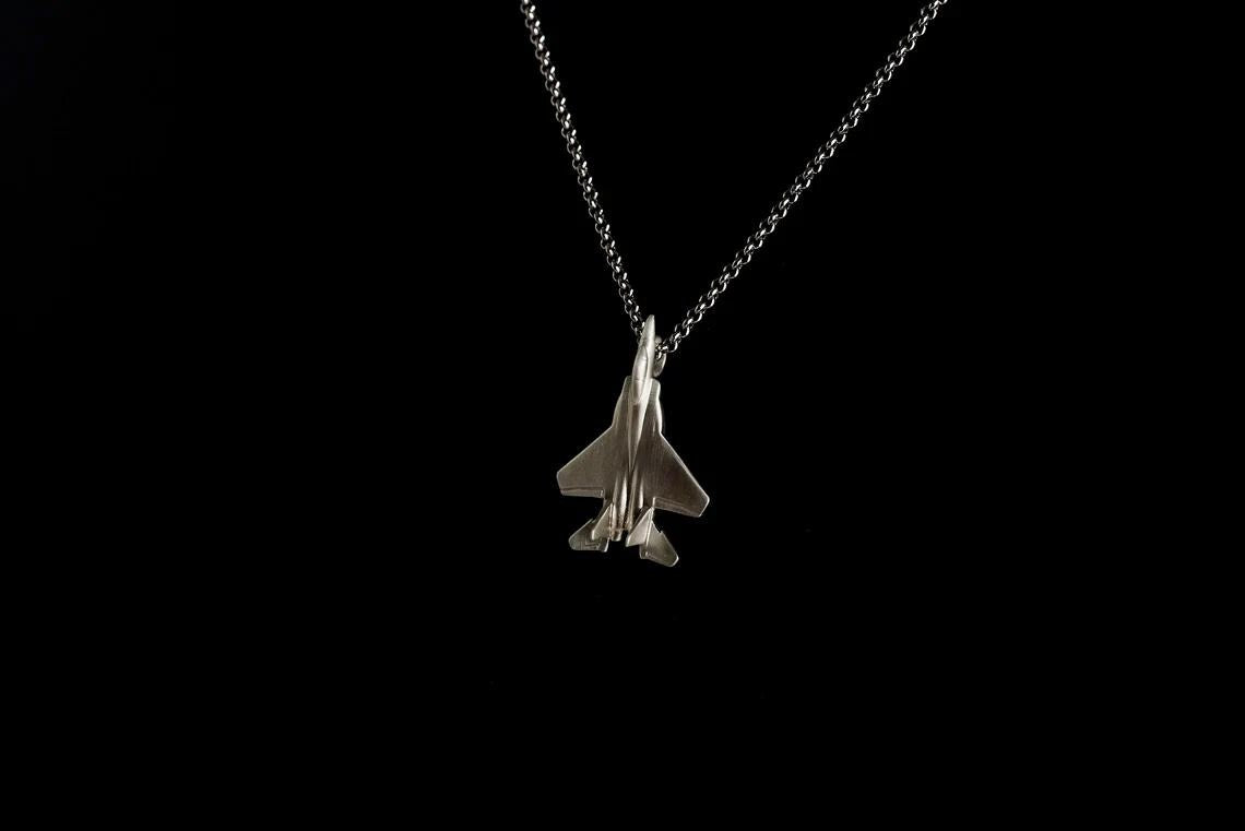 F-15 Silver Pendant - Aircraft Jewelry
