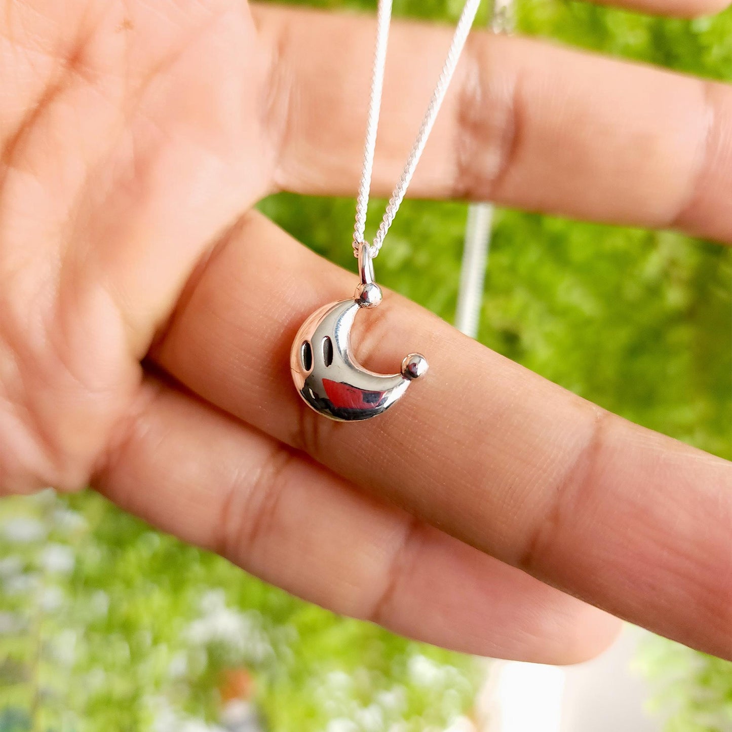 Power Moon Silver Pendant - Super Mario Jewelry