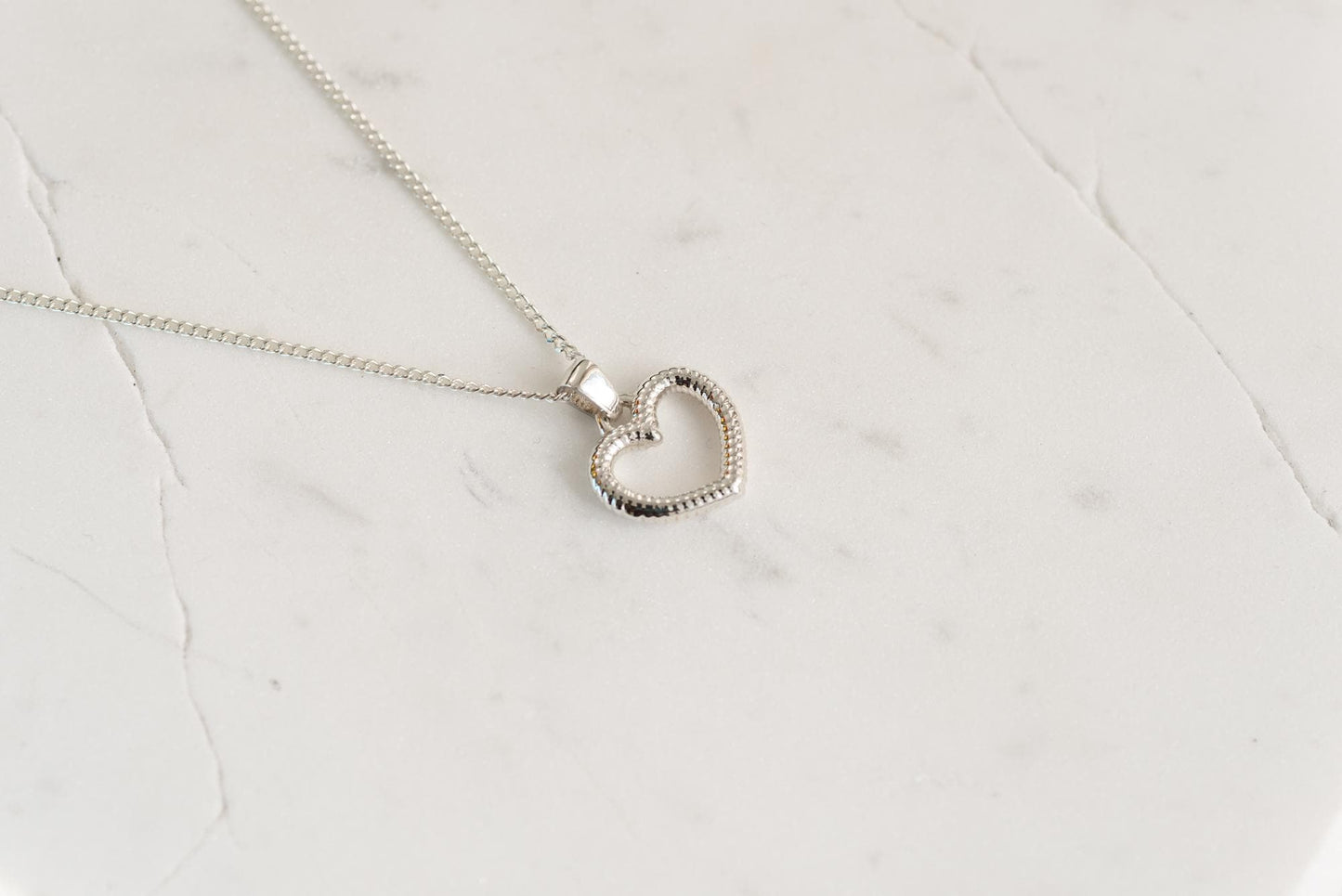 Silver Heart Silver Pendant - Minimalist Jewelry