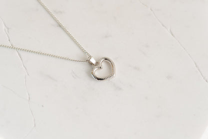 Silver Heart Silver Pendant - Minimalist Jewelry