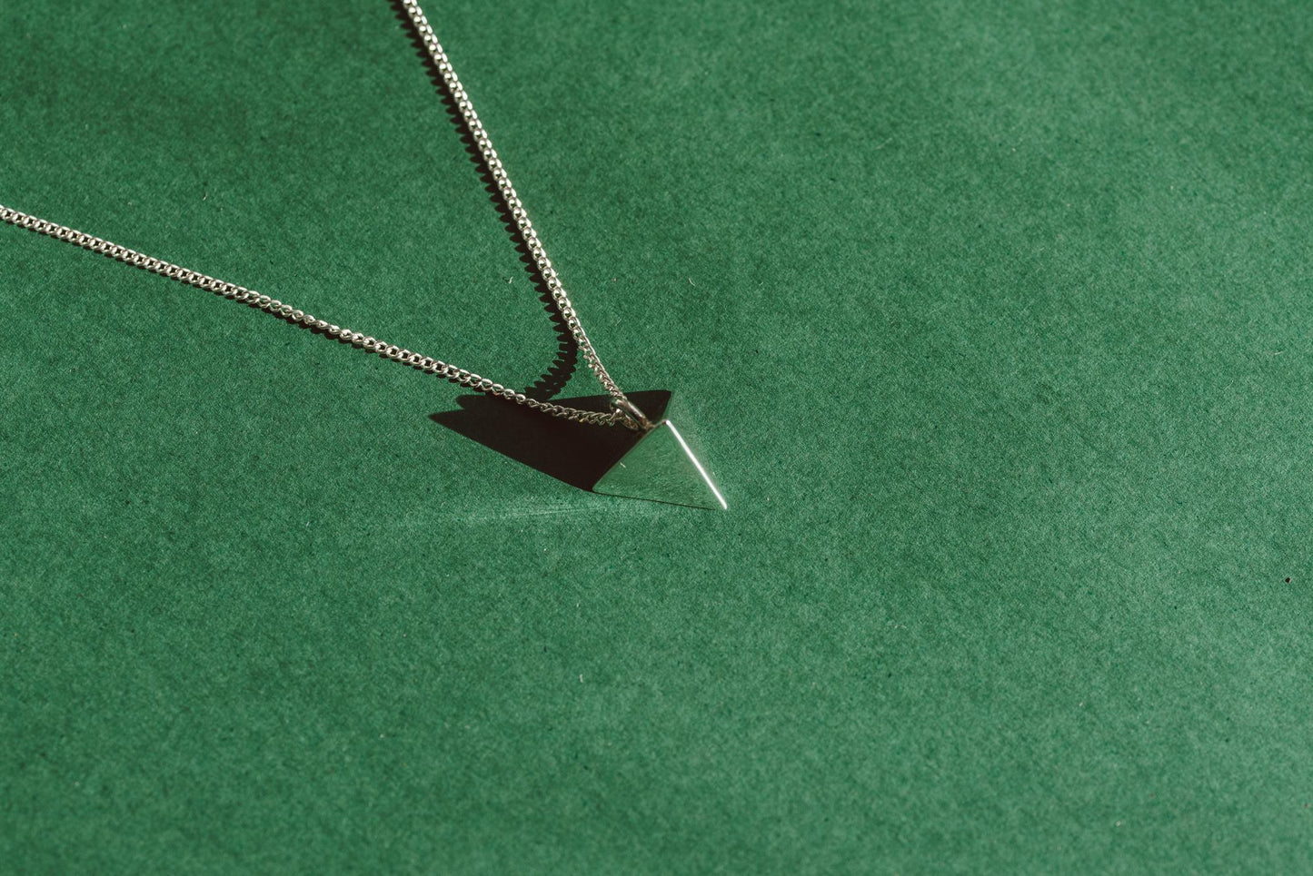 Tetrahedron Silver Pendant - Geometric Jewelry