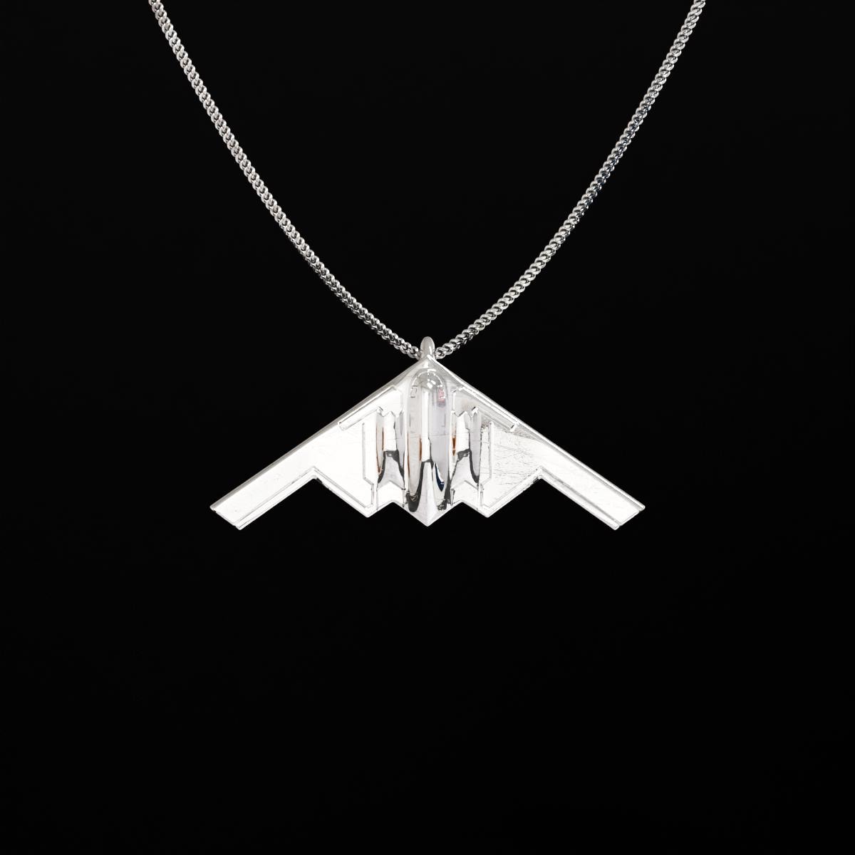 B-2 Silver Pendant - Aircraft Jewelry