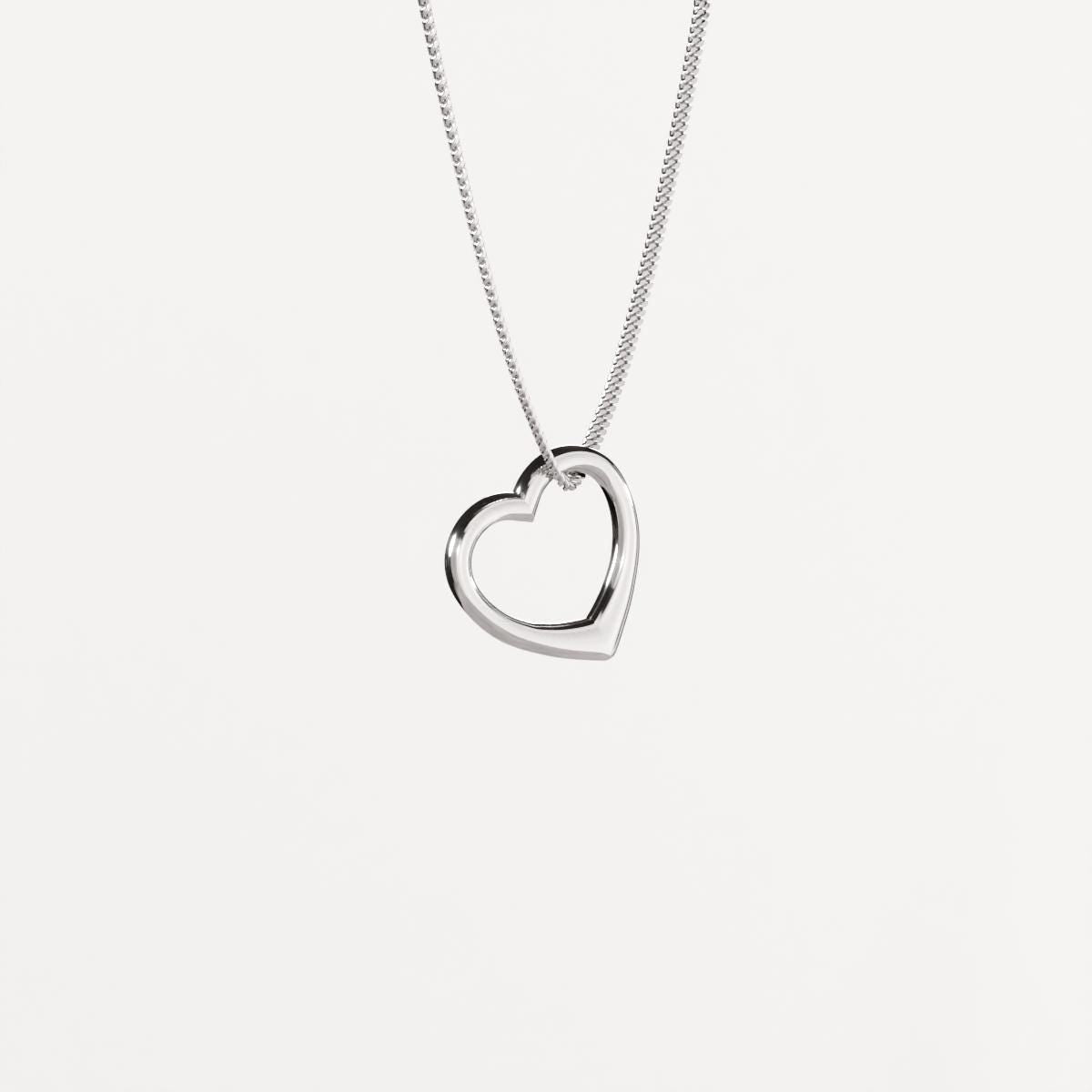 Open Heart Silver Pendant - Minimalist Jewelry