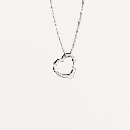 Open Heart Silver Pendant - Minimalist Jewelry