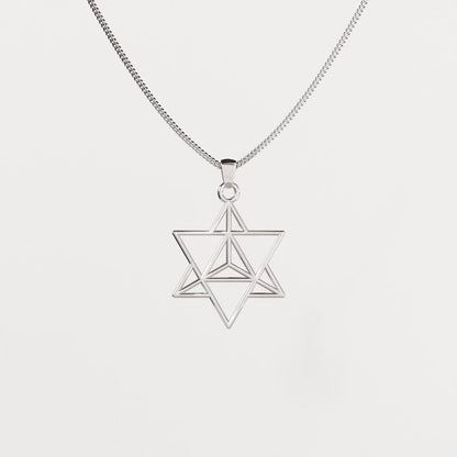 Tetrahedron Silver Pendant - Geometric Jewelry