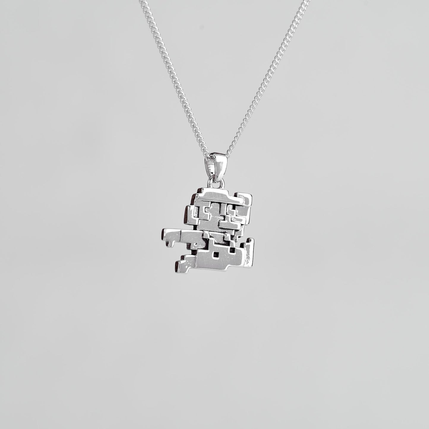 Mario Bros Retro Silver Pendant - Super Mario Jewelry