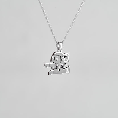 Mario Bros Retro Silver Pendant - Super Mario Jewelry