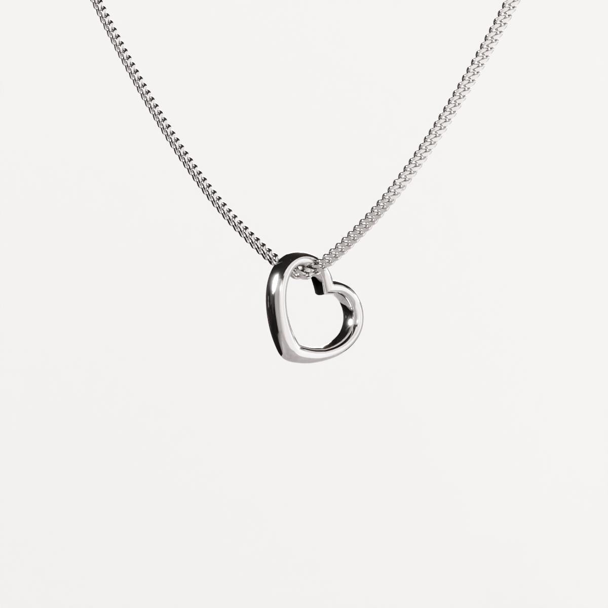 Open Heart Silver Pendant - Minimalist Jewelry
