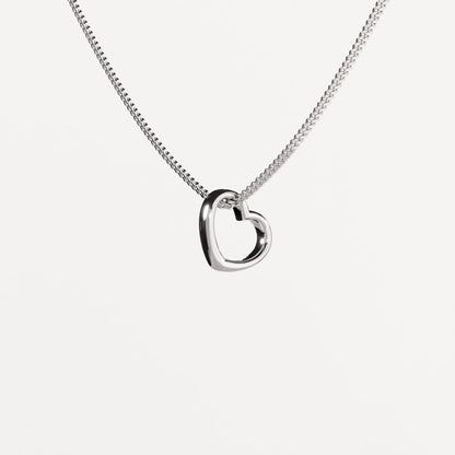 Open Heart Silver Pendant - Minimalist Jewelry