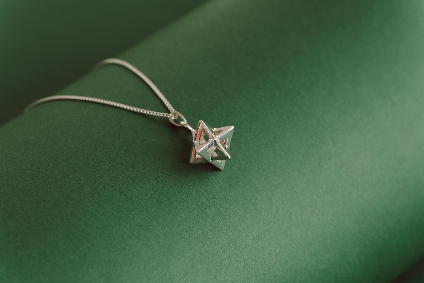 Tetrahedron Silver Pendant - Geometric Jewelry