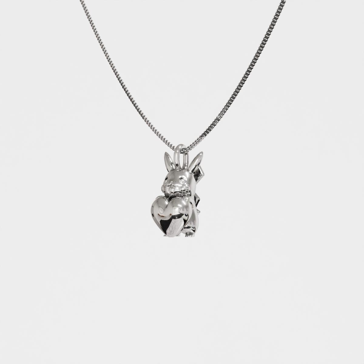 Pikachu Valentine Silver Pendant - Pokemon Jewelry