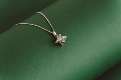 Tetrahedron 2 Silver Pendant - Geometric Jewelry