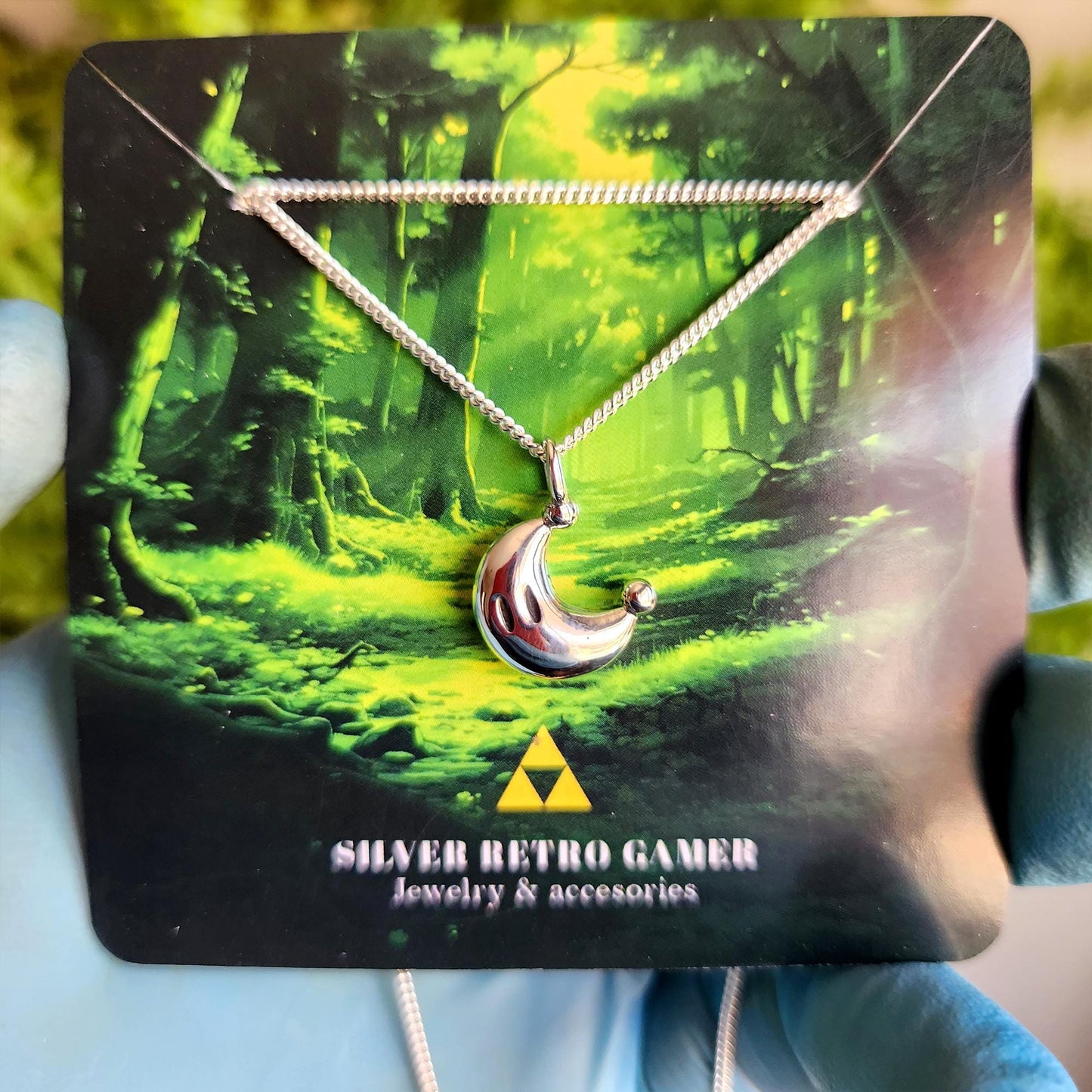 Power Moon Silver Pendant - Super Mario Jewelry