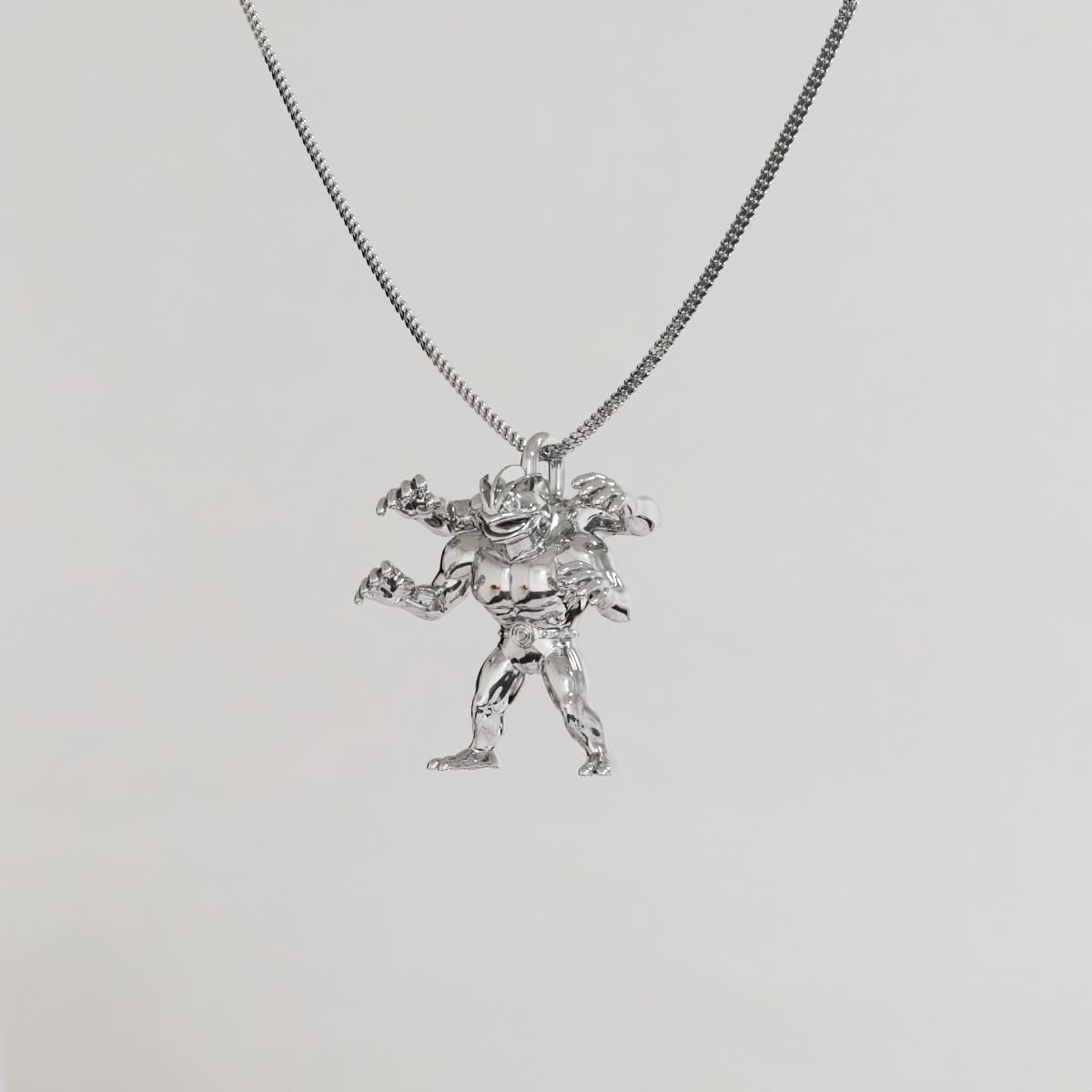 Machamp Silver Pendant - Pokemon Jewelry