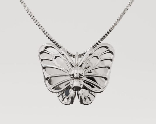 Butterfree Silver Pendant - PKMN Jewelry - Gifts for Poke and gamer Fans