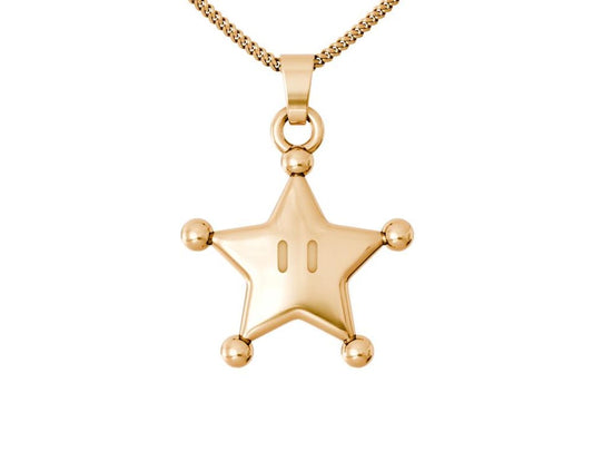 14k Gold Grand Star Pendant - Super Mario Bros Jewelry - Gold Jewelry