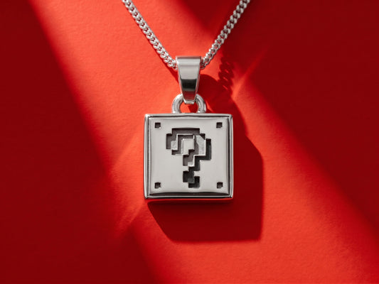 Mystery Box Silver Pendant | Super Mario Jewelry
